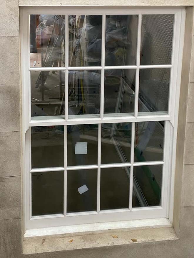 Sash window with slim glazing bars conservation area NW3