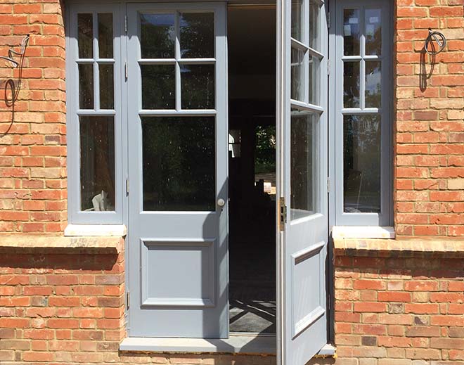 Hardwood patio doors made to match existing windows, Highgate