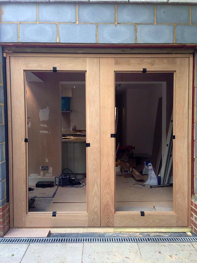 Oak doors on recessed hinges NW3