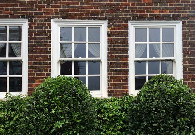 Traditional Sash Triple Windows with weatherbar London NW10